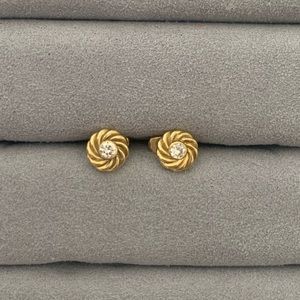 David Yurman 18k diamond cookie earrings